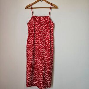 NEVER WORN ZARA RED TANK MIDI DRESS SIZE L